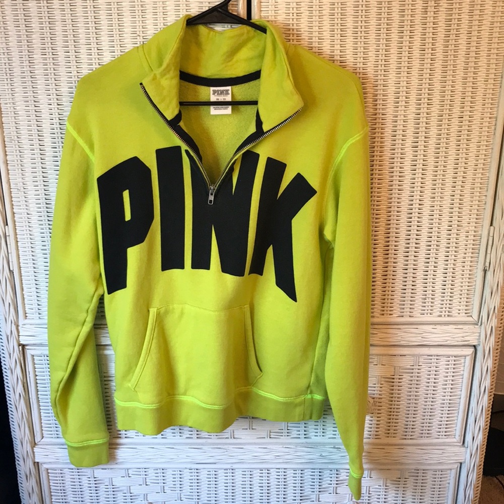 PINK half zip sweat shirt